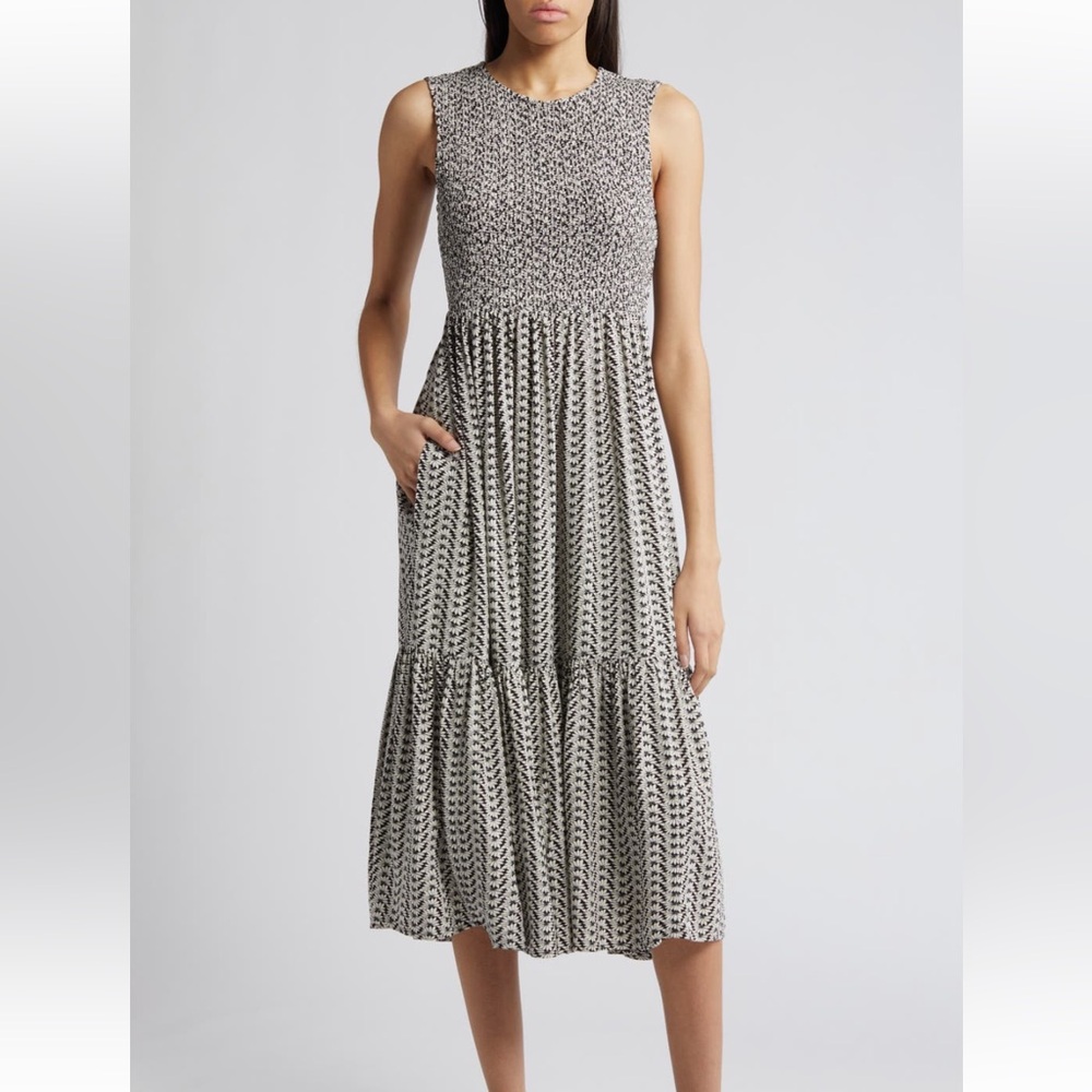 Treasure and Bond Smocked Sleeveless Midi